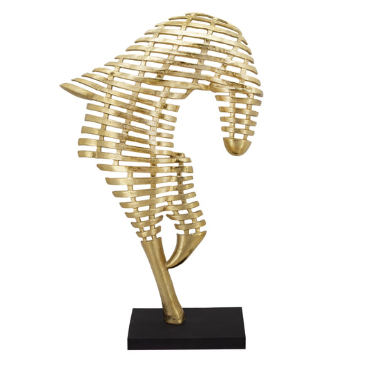 64 Metal Horse Sculpture, Gold