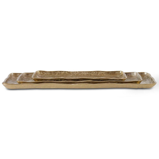 Artisan Antique Gold Trays - Set of 3