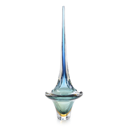 Azure Blue Handblown Glass Sculpture I