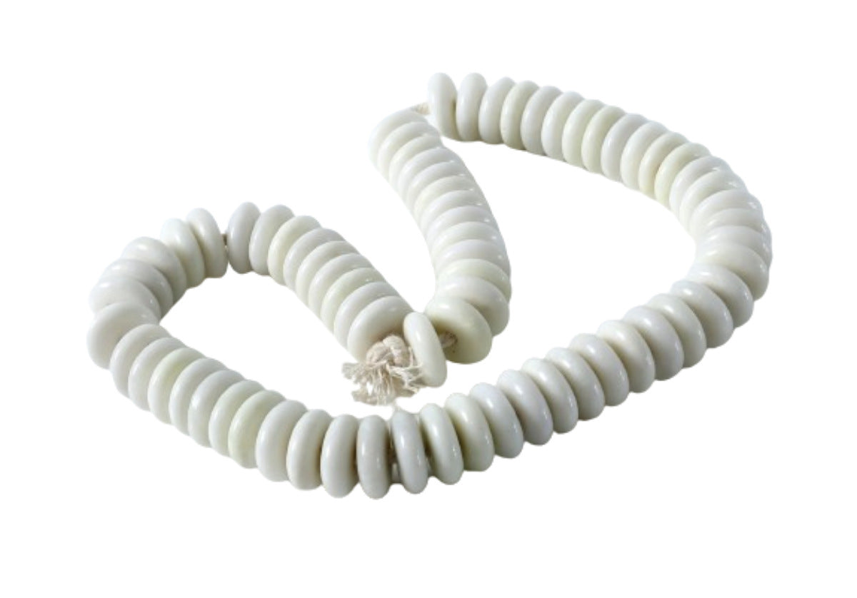 WHITE JADE BUTTON BEADS