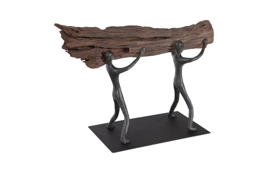Atlas Tabletop Sculpture, Log Lift, With Base